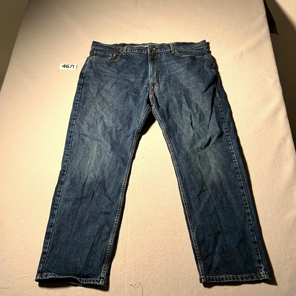 Levi's 505 Jeans Mens 42x30 Blue Denim Stretch Pockets Medium Wash‎ Straight Leg